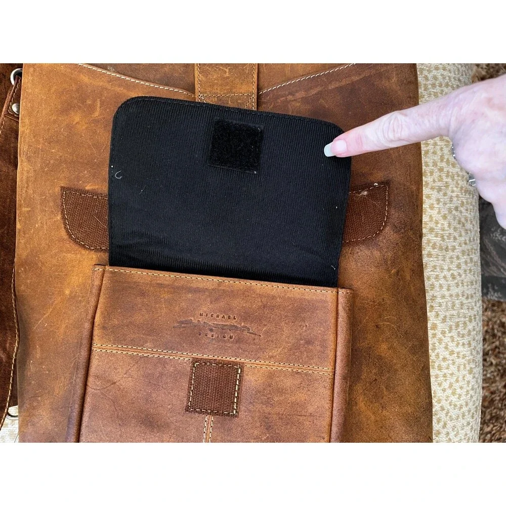 SANTORO Michael Designs The Flight Jacket iPad Mac Case Brown Leather 2 Straps